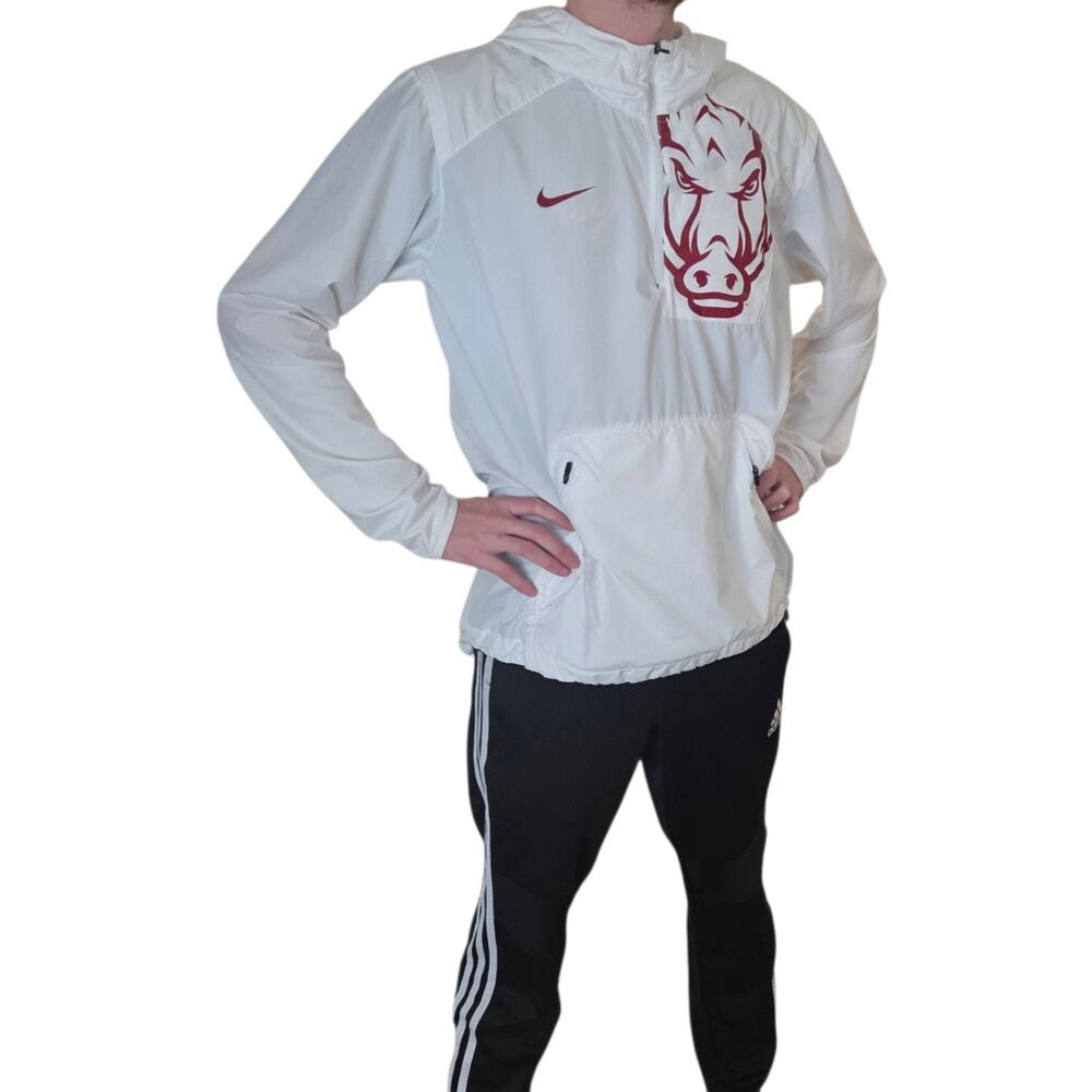 Nike Arkansas Razorbacks 2017 Sideline Fly Rush Half- Zip Jacket, Windbreaker L